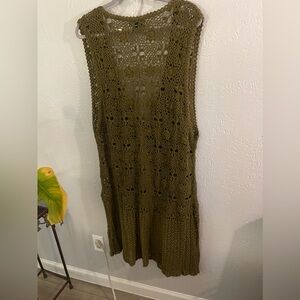 Green Crochet Cardigan